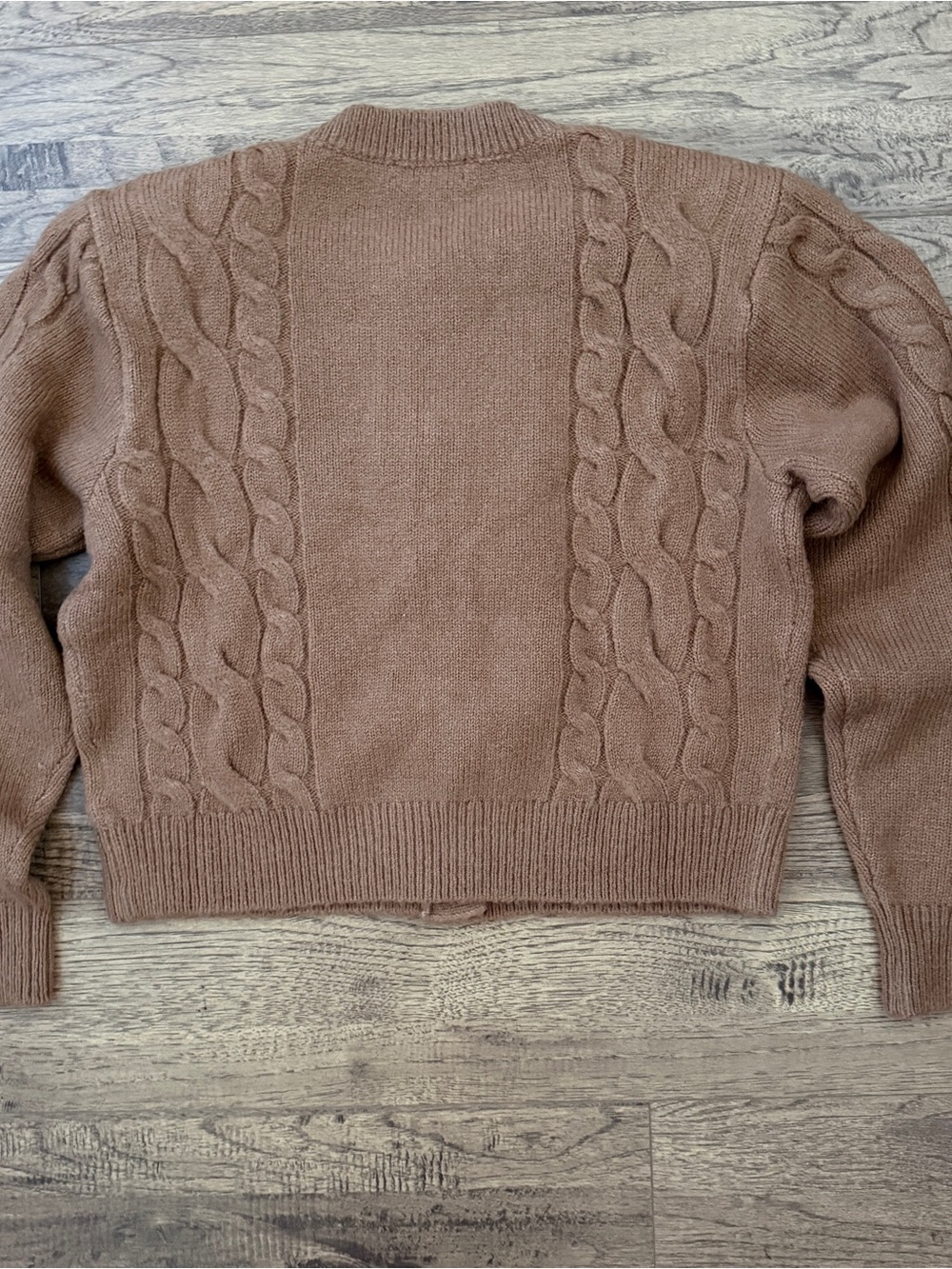 NWT$148 J. Crew Gray Cable Knit Cardigan Sweater, Camel, XS, Relaxed, 20” PTP - Picture 6 of 6